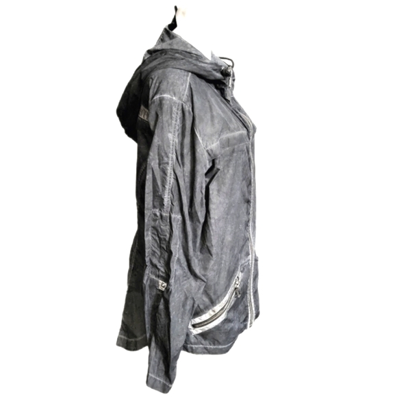 Anorak lightweight gray wash, hooded, zippered jacket with pockets. Sz Med $128 - Picture 3 of 10